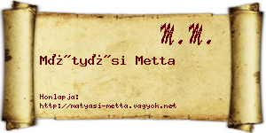 Mátyási Metta névjegykártya